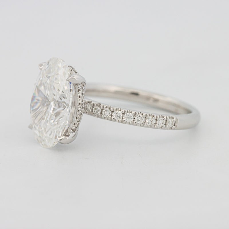 4 CT Oval Cut Under - Halo Pavé Solitaire (LG) - ZIZOV DIAMONDS