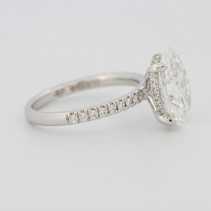 4 CT Oval Cut Under - Halo Pavé Solitaire (LG) - ZIZOV DIAMONDS