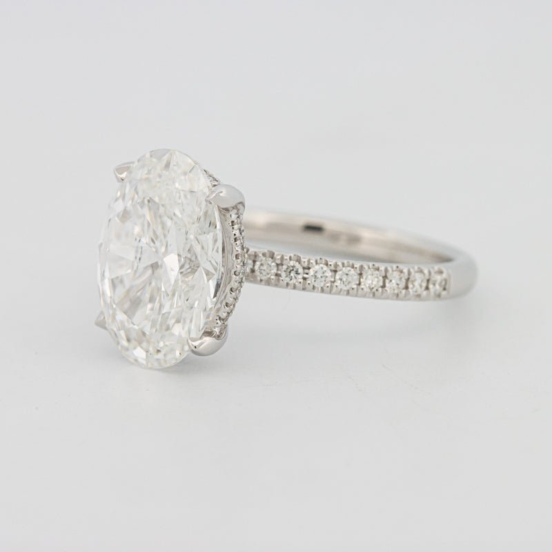 4 CT Oval Cut Under - Halo Pavé Solitaire (LG) - ZIZOV DIAMONDS
