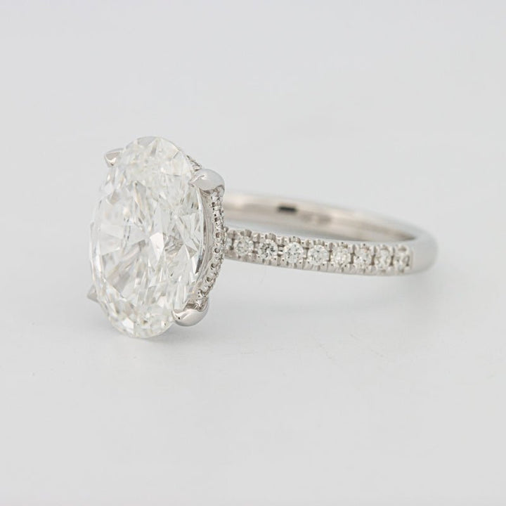 4 CT Oval Cut Under - Halo Pavé Solitaire (LG) - ZIZOV DIAMONDS