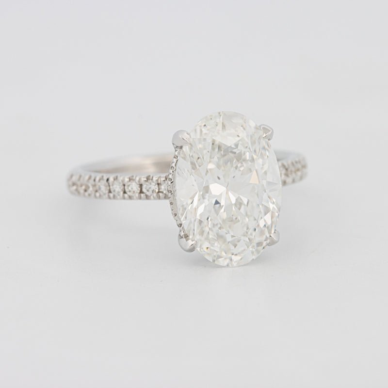 4 CT Oval Cut Under - Halo Pavé Solitaire (LG) - ZIZOV DIAMONDS