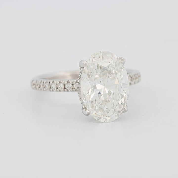 4 CT Oval Cut Under - Halo Pavé Solitaire (LG) - ZIZOV DIAMONDS