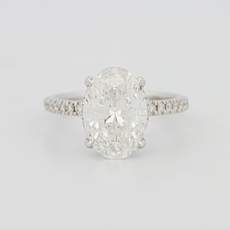 4 CT овальной огранки Under-Halo Pavé Solitaire (LG)