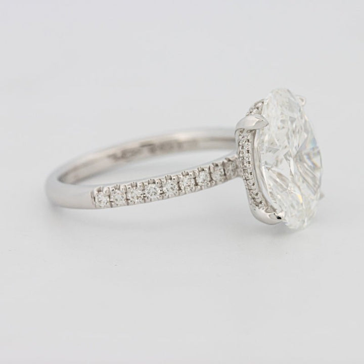 4 CT Oval Cut Under - Halo Pavé Solitaire (LG) - ZIZOV DIAMONDS