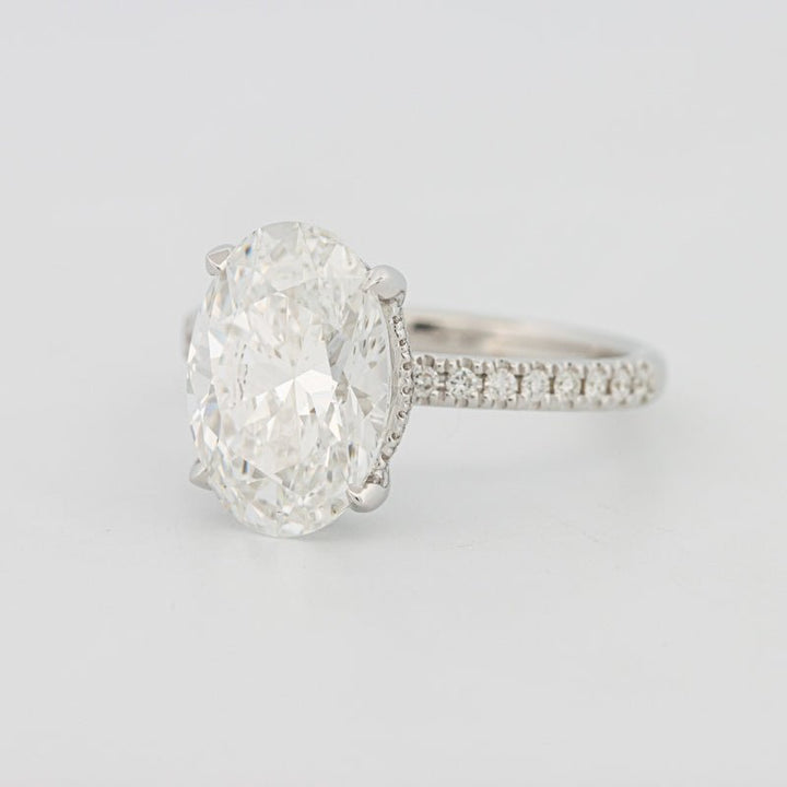 4 CT Oval Cut Under - Halo Pavé Solitaire (LG) - ZIZOV DIAMONDS