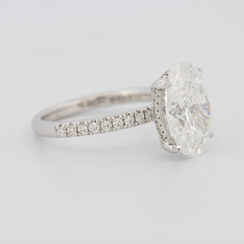 4 CT Oval Cut Under - Halo Pavé Solitaire (LG) - ZIZOV DIAMONDS