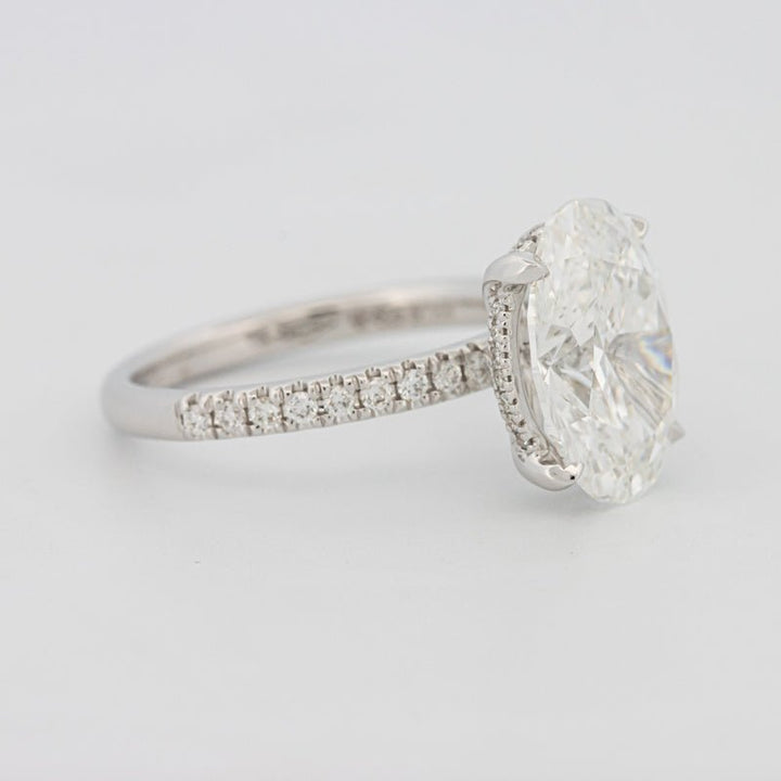 4 CT Oval Cut Under - Halo Pavé Solitaire (LG) - ZIZOV DIAMONDS