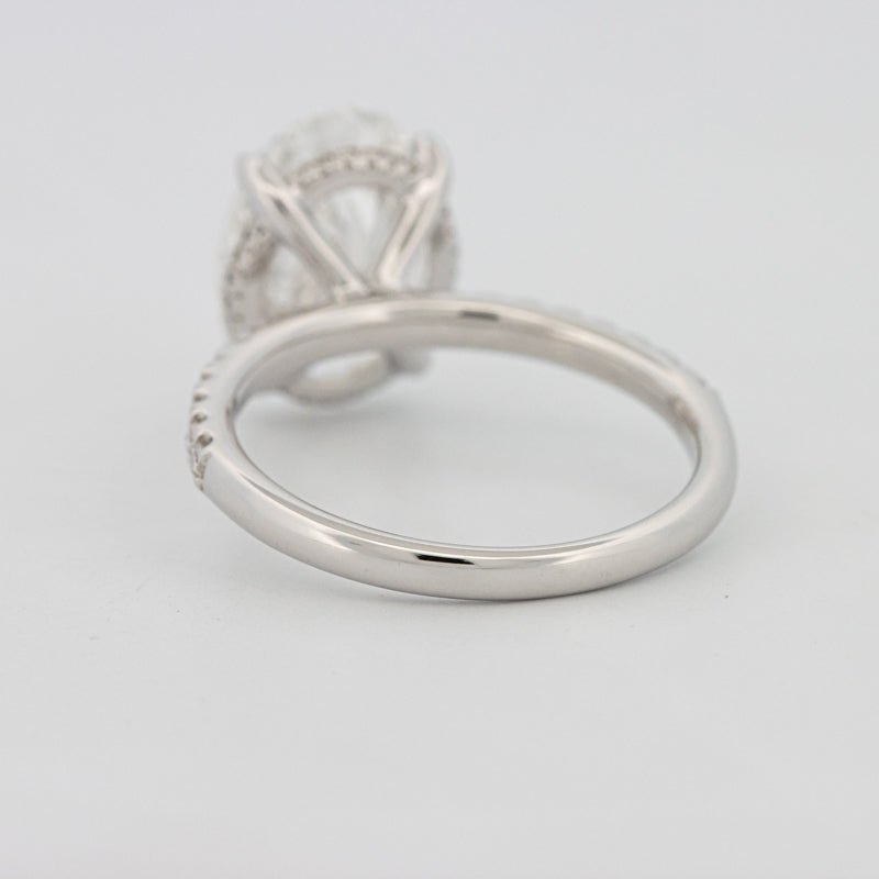 4 CT Oval Cut Under - Halo Pavé Solitaire (LG) - ZIZOV DIAMONDS