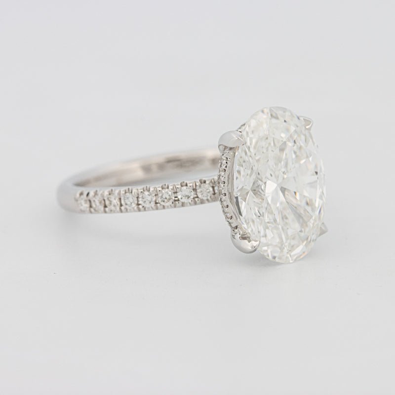 4 CT Oval Cut Under - Halo Pavé Solitaire (LG) - ZIZOV DIAMONDS