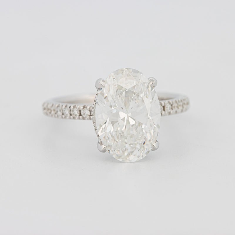 4 CT Oval Cut Under - Halo Pavé Solitaire (LG) - ZIZOV DIAMONDS
