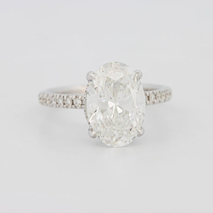 4 CT Oval Cut Under - Halo Pavé Solitaire (LG) - ZIZOV DIAMONDS