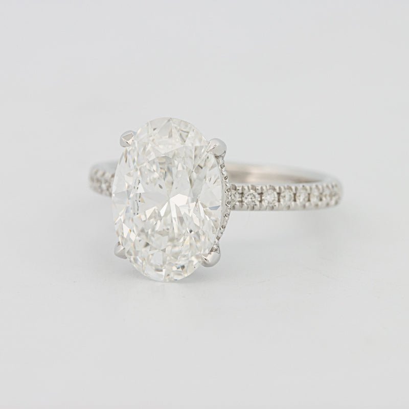4 CT Oval Cut Under - Halo Pavé Solitaire (LG) - ZIZOV DIAMONDS