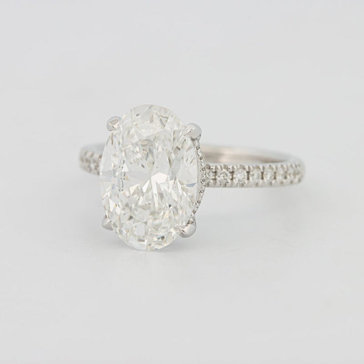 4 CT Oval Cut Under - Halo Pavé Solitaire (LG) - ZIZOV DIAMONDS