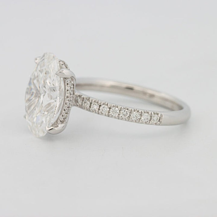 4 CT Oval Cut Under - Halo Pavé Solitaire (LG) - ZIZOV DIAMONDS