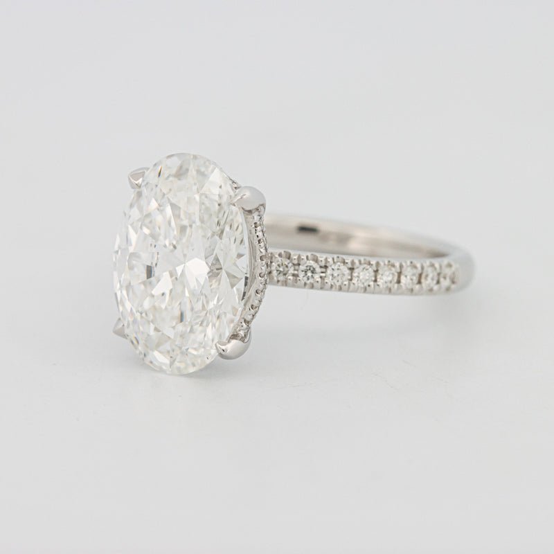 4 CT Oval Cut Under - Halo Pavé Solitaire (LG) - ZIZOV DIAMONDS