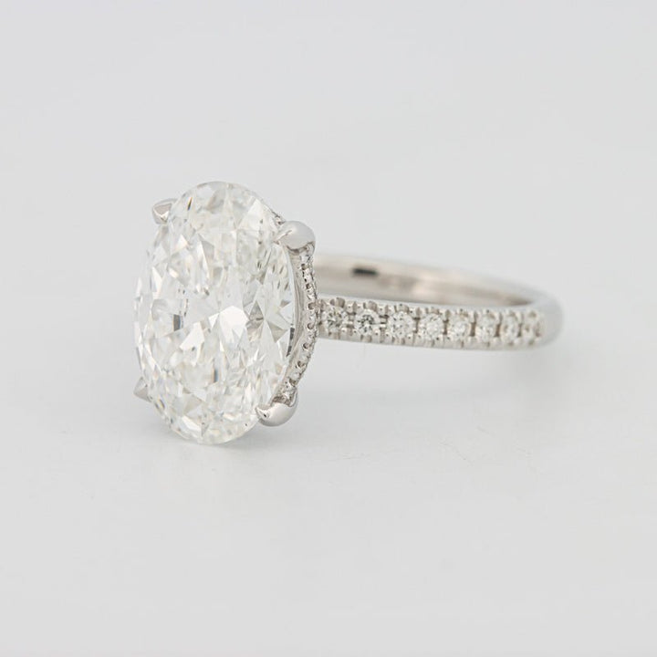 4 CT Oval Cut Under - Halo Pavé Solitaire (LG) - ZIZOV DIAMONDS