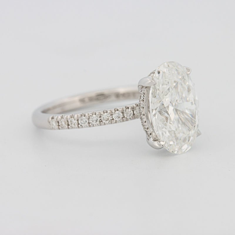 4 CT Oval Cut Under - Halo Pavé Solitaire (LG) - ZIZOV DIAMONDS