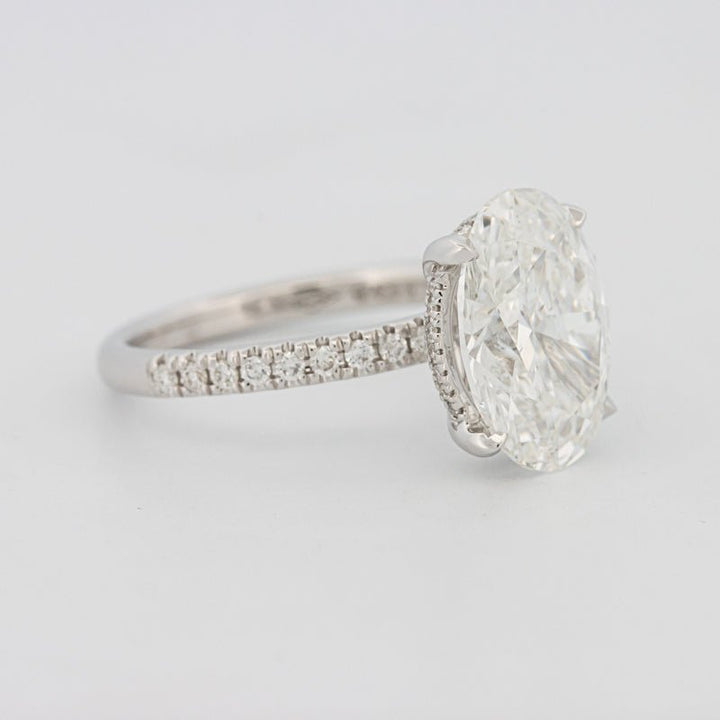 4 CT Oval Cut Under - Halo Pavé Solitaire (LG) - ZIZOV DIAMONDS