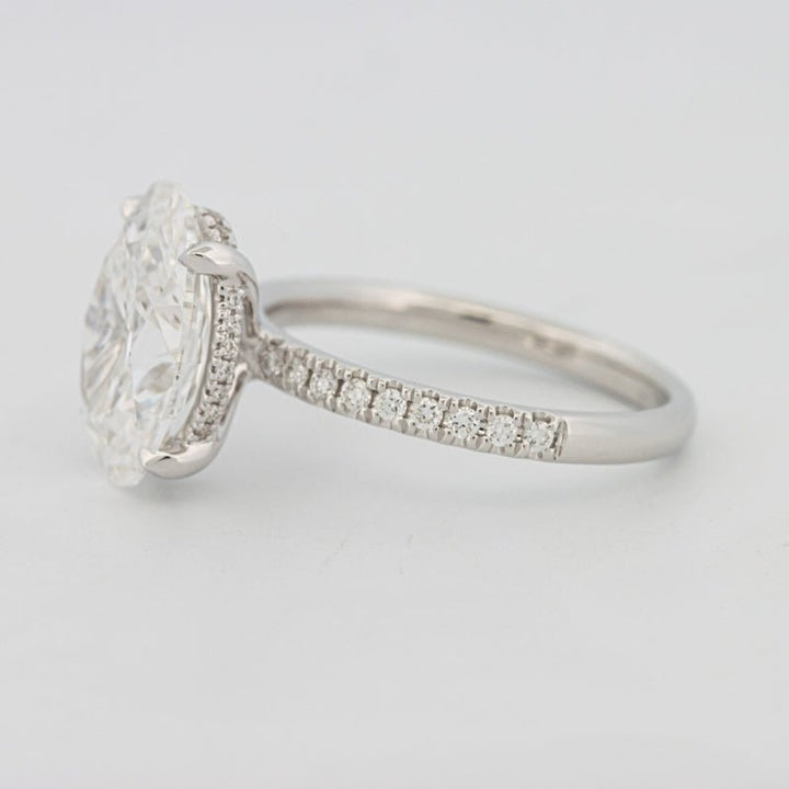 4 CT Oval Cut Under - Halo Pavé Solitaire (LG) - ZIZOV DIAMONDS