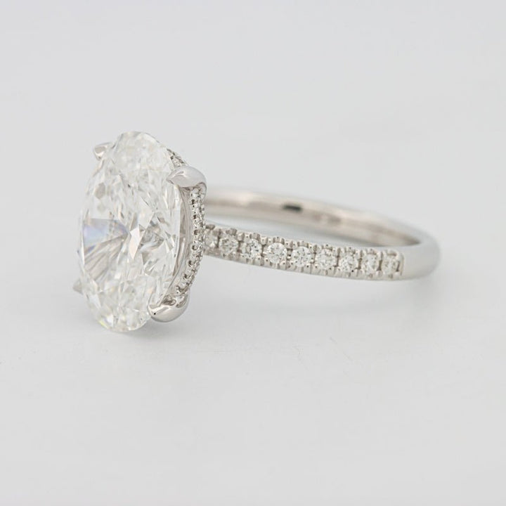 4 CT Oval Cut Under - Halo Pavé Solitaire (LG) - ZIZOV DIAMONDS