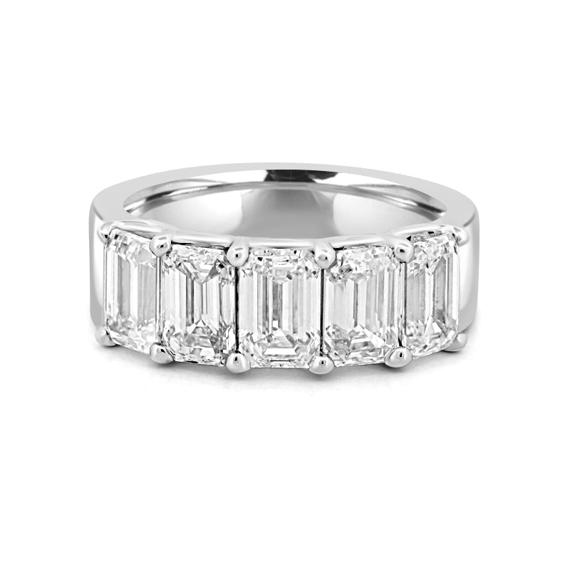 5 Half Emerald Floating Eternity Ring (LG) - ZIZOV DIAMONDS