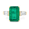 6.15 CT Green Emerald Trilogy Ring (LG) - ZIZOV DIAMONDS