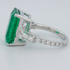 6.15 CT Green Emerald Trilogy Ring (LG) - ZIZOV DIAMONDS
