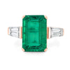 6.15 CT Green Emerald Trilogy Ring (LG) - ZIZOV DIAMONDS