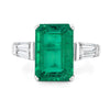 6.15 CT Green Emerald Trilogy Ring (LG) - ZIZOV DIAMONDS