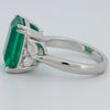 6.40 CT Green Emerald Trilogy Ring (LG) - ZIZOV DIAMONDS