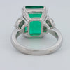 6.40 CT Green Emerald Trilogy Ring (LG) - ZIZOV DIAMONDS