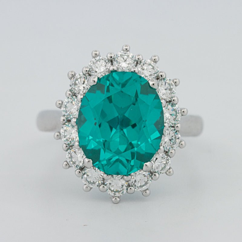 7.11 CT Oval Cut Paraiba Ring - ZIZOV DIAMONDS