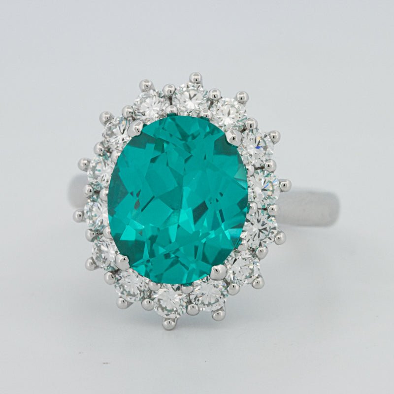 7.11 CT Oval Cut Paraiba Ring - ZIZOV DIAMONDS