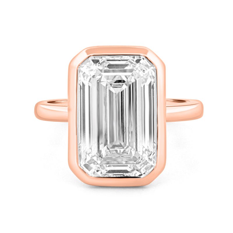 7.12 CT Bezel Setted Emerald Cut Solitaire (LG) - ZIZOV DIAMONDS