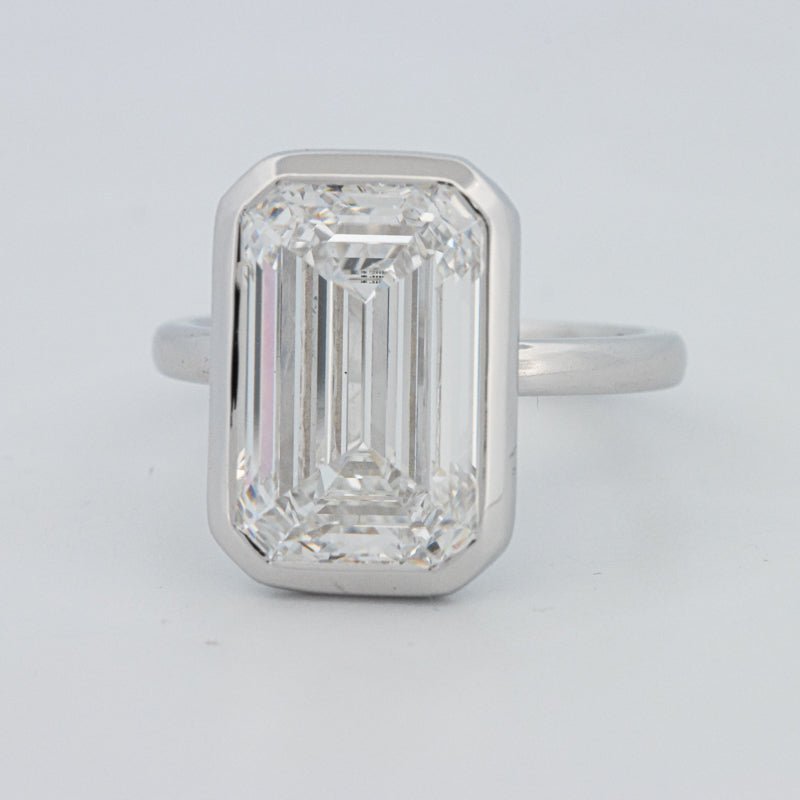 7.12 CT Bezel Setted Emerald Cut Solitaire (LG) - ZIZOV DIAMONDS