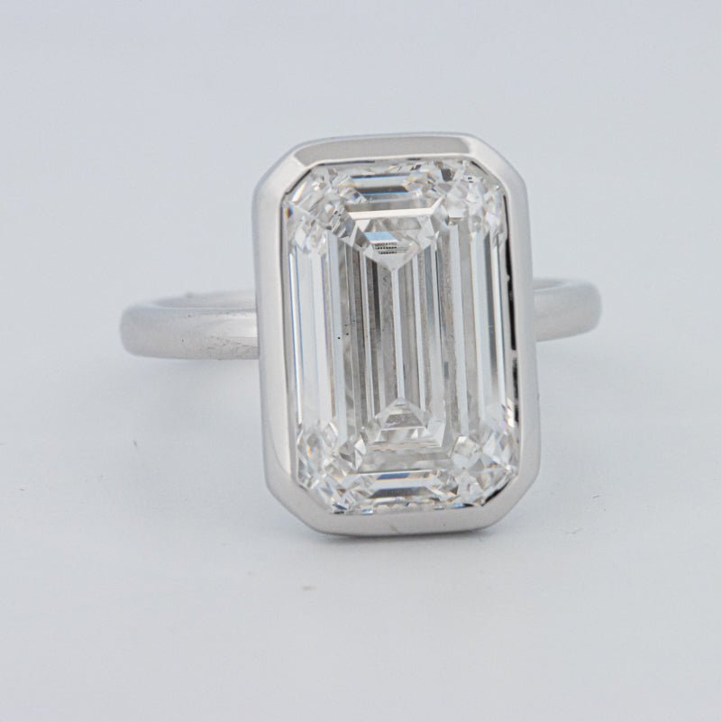7.12 CT Bezel Setted Emerald Cut Solitaire (LG) - ZIZOV DIAMONDS