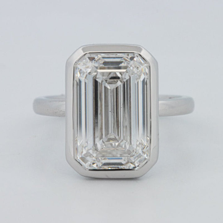 7.12 CT Bezel Setted Emerald Cut Solitaire (LG) - ZIZOV DIAMONDS