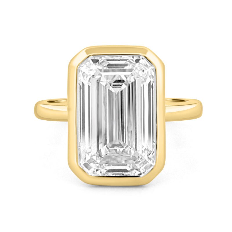 7.12 CT Bezel Setted Emerald Cut Solitaire (LG) - ZIZOV DIAMONDS