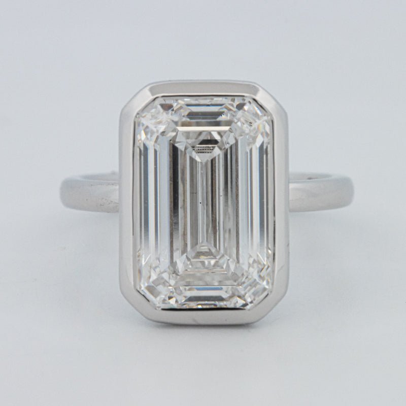 7.12 CT Bezel Setted Emerald Cut Solitaire (LG) - ZIZOV DIAMONDS