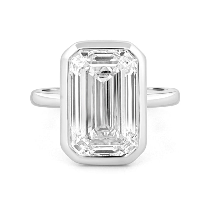 7.12 CT Bezel Setted Emerald Cut Solitaire (LG) - ZIZOV DIAMONDS
