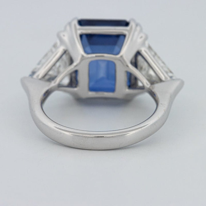 7.60 CT Blue Sapphire Trilogy Ring (LG) - ZIZOV DIAMONDS