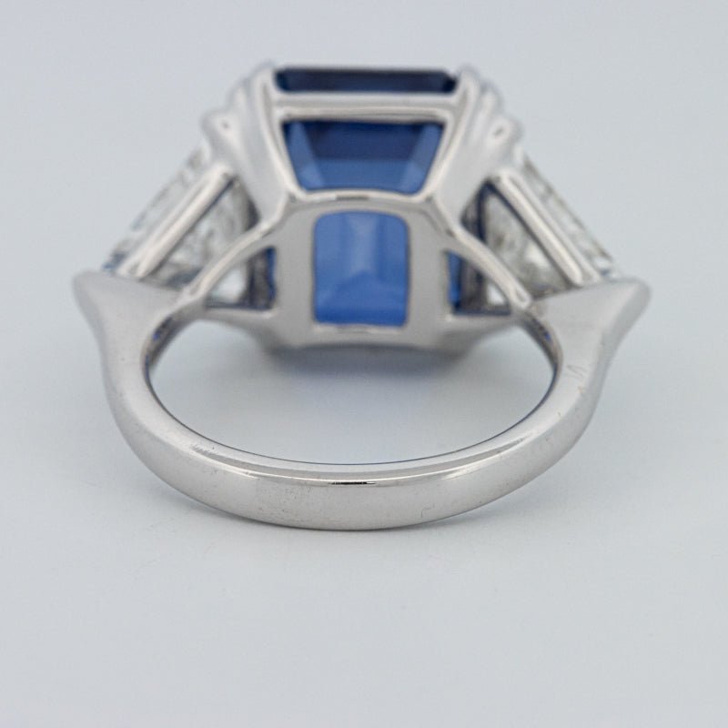 7.60 CT Blue Sapphire Trilogy Ring (LG) - ZIZOV DIAMONDS