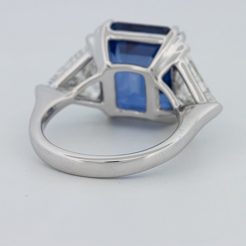 7.60 CT Blue Sapphire Trilogy Ring (LG) - ZIZOV DIAMONDS