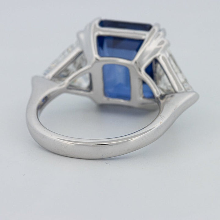 7.60 CT Blue Sapphire Trilogy Ring (LG) - ZIZOV DIAMONDS