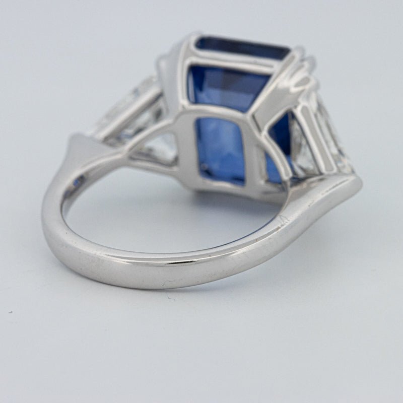 7.60 CT Blue Sapphire Trilogy Ring (LG) - ZIZOV DIAMONDS
