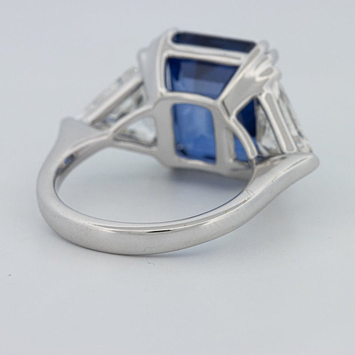 7.60 CT Blue Sapphire Trilogy Ring (LG) - ZIZOV DIAMONDS
