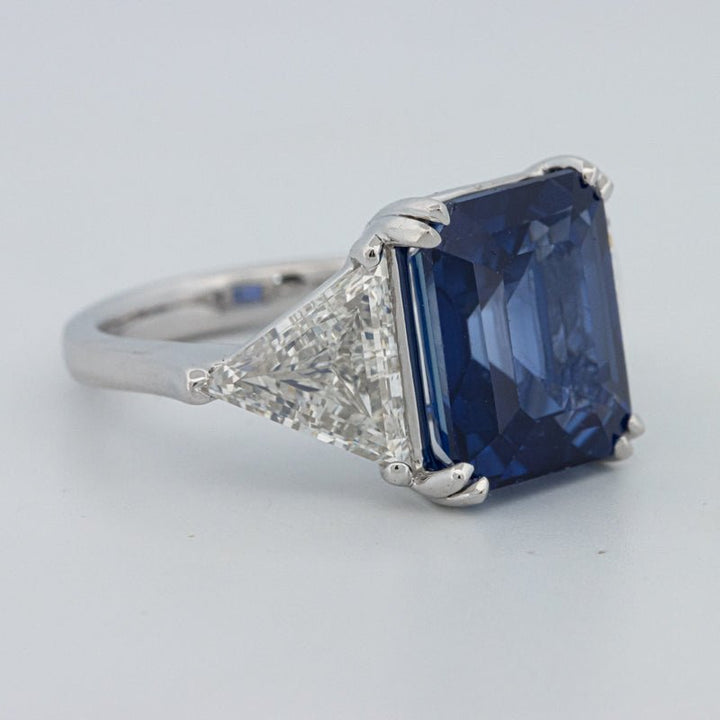 7.60 CT Blue Sapphire Trilogy Ring (LG) - ZIZOV DIAMONDS