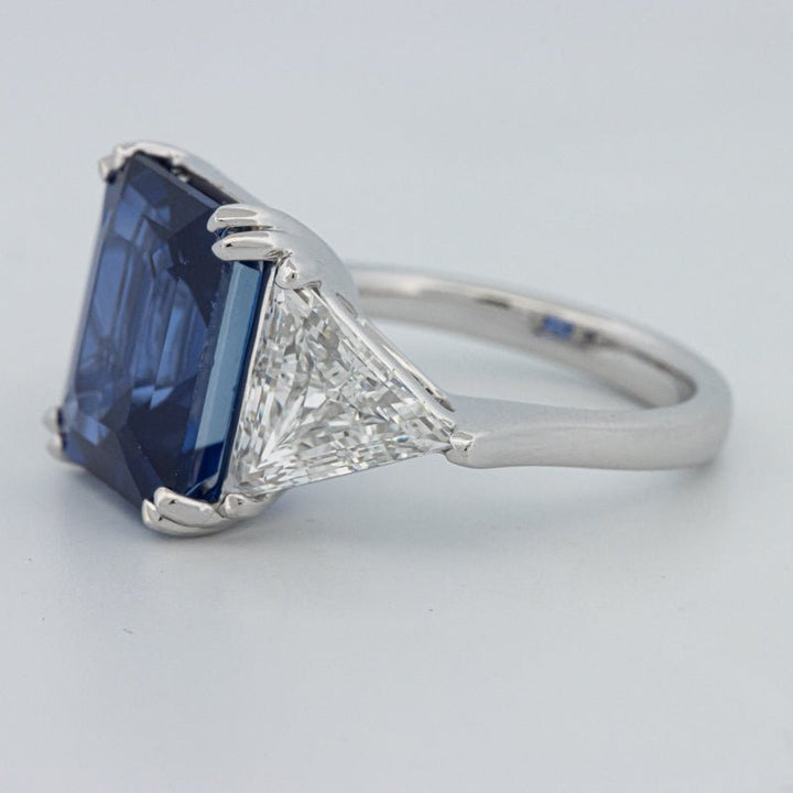 7.60 CT Blue Sapphire Trilogy Ring (LG) - ZIZOV DIAMONDS