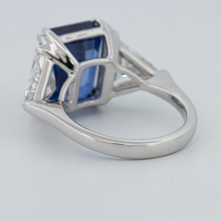 7.60 CT Blue Sapphire Trilogy Ring (LG) - ZIZOV DIAMONDS