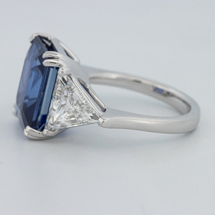 7.60 CT Blue Sapphire Trilogy Ring (LG) - ZIZOV DIAMONDS